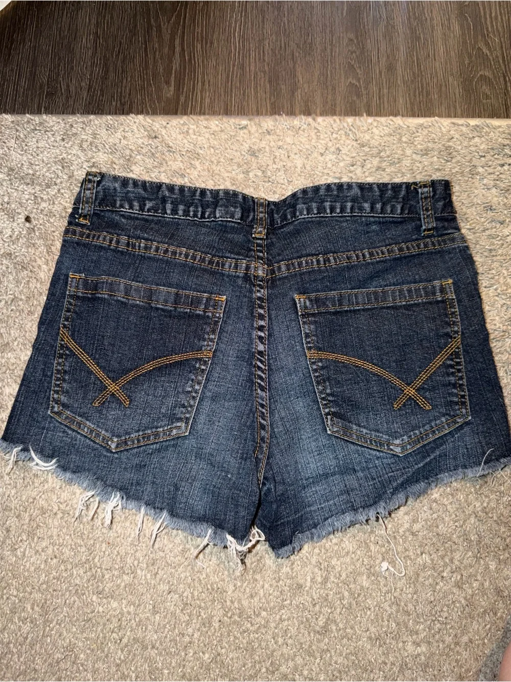 Dark Wash Distressed Womens Denim Shorts